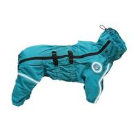 Imperméable pour chien XS-5XL couvrant quatre pattes, combinaison réfléchissante respirante, pour porter des vêtements pour animaux de compagnie toute l'année(bleu, 5XL-chest 92-110cm)