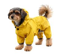 Imperméable pour chiens, vêtements jaunes clairs réglables imperméables | Cent couches avec capuche | Pour l'hiver, Noël, la randonnée, la chasse, Thanksgiving, l'extérieur et la pluie