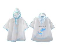 Imperméable pour Enfants garçon Fille Dessin animé Lapin Motif Eva Transparent Poncho avec Chapeau Mode Transparent Imperméable pour Fille Grande Taille (Blue, 5-6 Years)