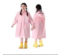 Imperméable pour enfants - Veste coupe-vent à capuche à manches longues boutonnée avec poches, léger, réutilisable, couleur unie pour garçons et filles