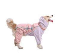Imperméable pour perro, chamarra réfléchissant Ligera para mascotas, imperméable para perro con correa réglable para el vientre para Perros pequeños, medianos y grandes (rose, M)