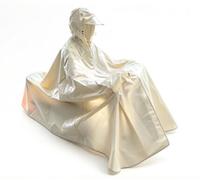 ImperméAble pour VéLo ÉLectrique, Poncho Unisexe Adulte à Fermeture ÉClair Rapide au Col Et Large Bord pour Les Trajets Quotidiens des Femmes(Milk Color,5XL)