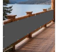 Imperméable Rectangulaire 140 x 550 cm Résistant Aux UV et Aux Intempéries Bache Ombrages avec Le Kit de Fixation pour Balcon Terrasse Exterieur Patio Piscine, Gris Foncé