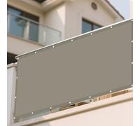 Imperméable Rectangulaire 165 x 345 cm Bloque 98% Rayons UV Protection Visuelle Écran de Balcon avec Oeillets Cordons pour La Fête de Jardin Patio Extérieur, Taupe
