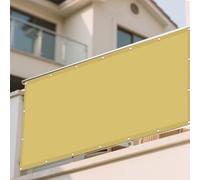 Imperméable Rectangulaire 175 x 365 cm Bloque 98% Rayons UV Protection Visuelle Écran de Balcon avec Oeillets Cordons pour La Fête de Jardin Patio Extérieur, Jaune Sable