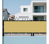 Imperméable Rectangulaire 220 x 250 cm Protection Solaire Pression d'eau 400/Polyester Voile d'ombrage Jardin avec Cordons pour Terrasse, Jardin, Balcon, Camping, Jaune Sable
