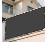Imperméable Rectangulaire 275 x 365 cm Bloque 98% Rayons UV Protection Visuelle Écran de Balcon avec Oeillets Cordons pour La Fête de Jardin Patio Extérieur, Gris Foncé