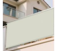 Imperméable Rectangulaire 85 x 365 cm Bloque 98% Rayons UV Protection Visuelle Écran de Balcon avec Oeillets Cordons pour La Fête de Jardin Patio Extérieur, Blanc cassé
