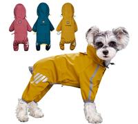 Imperméable Réfléchissant pour Chien - Vêtement de Pluie pour Animaux de Compagnie (Chihuahua, Malte) - Combinaison Imperméable pour Chiens de Petite et Moyenne Taille - Salopette de Pluie pour Chiens