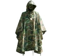IMPERMÉABLE RIPSTOP HOODED PONCHO FESTIVAL CAMPING RANDONNÉE BASHA US WOODLAND C