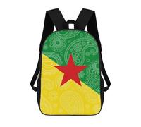 Imperméable Sac À Dos d'affaires Motif du Drapeau De La Guyane Française Sacs D'École Loisir Multicolore Cartable Scolaire pour Trekking, Loisir, Voyage, 42X32X14Cm