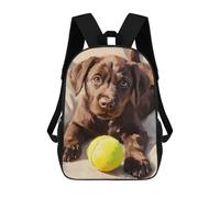 Imperméable Sac À Dos De Voyage Balles De Tennis pour Chiots Labrador Chocolat Sacs D'École Loisir Mignon Sac À Dos d'affaires pour Gym, Voyage, Scolaires, 42X32X14Cm