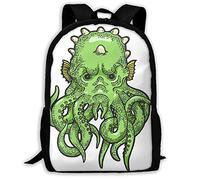 Imperméable Sac À Dos Scolaire Animaux Verts Mon-Ster Cartable Scolaire Multicolore Daypack pour Trekking, Usage Quotidien, Loisir, 42X32X14Cm