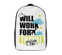 Imperméable Sac À Dos Scolaire Voyager Est Amusant Sacs D'École Loisir Mignon Sacs De Voyage pour Loisir, Voyage, Scolaires, 42X32X14Cm