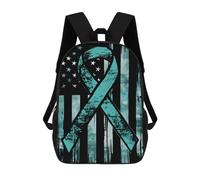 Imperméable Sacs À Dos Drapeau Américain sur Le Cancer De L'Ovaire Sacs D'École Loisir Multicolore Sac À Dos d'affaires pour Loisir, Trekking, Bureau, 42X32X14Cm