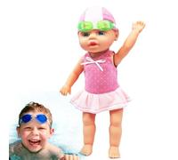 Imperméable Swimming Doll | ABS Cloth 14 x 9 x 33 cm 5,51 x 3,54 x 12,99 in Battery Operated | Poseable Joints Removable Swimsuit Goggles | Realistic Interactive Toy Pool Bathtub Beach