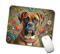 Imperméable Tapis de Gaming Boxer Dog Art bohème français Mouse Pad Souris de Bureau 25x30cm pour PC,Souris,Claviers