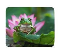 Imperméable Tapis de Souris d'Ordinateur Grenouille Verte sur Une Feuille de Lotus Mousepad Gaming Mousepad 25x30cm pour PC,Souris,Les capteurs de Jeu