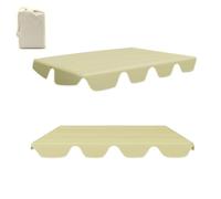 Impermeable Toile de Balancelle de Jardin avec Toit et Coussin,Toit De Rechange pour Balancelle Balançoire De Jardin 2-3 Places,Couverture Auvent pour Jard(Size:195*125*15CM+150*150*10cm,Color:beige)