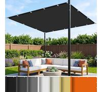 Imperméable Toile Ombrage 1.6 x 4.2 m UV Protection avec Oeillets Tissu Polyester Multi Couleur et Taille Bâche Dombrages pour Terrasses Balcons et Jardins, Noir
