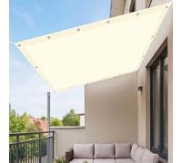 Imperméable Toile Ombrage 120 x 420 cm avec Oeillets et Cordons Toile d'ombrage Protection Solaire UV Protection pour Cour Jardin Extérieure Patio Carport, Ivoire