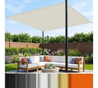 Imperméable Toile Ombrage 2.5 x 4.5 m UV Protection avec Oeillets Tissu Polyester Multi Couleur et Taille Bâche Dombrages pour Terrasses Balcons et Jardins, Blanc cassé