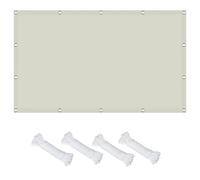 Imperméable Toile Ombrage 740 x 760 cm Polyester Résistant Anti-Déchirure Voile d'ombrage Coupe-Vent avec Œillets pour Terrasse, Extérieur, Balcon, Blanc cassé