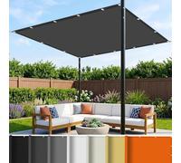 Imperméable Toile Ombrage 9 x 9.5 m UV Protection avec Oeillets Tissu Polyester Multi Couleur et Taille Bâche Dombrages pour Terrasses Balcons et Jardins, Gris Foncé