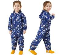 Imperméables Enfant, Combinaison de Pluie Poncho Imperméable Filles Manteaux Imperméables à Capuche Imperméable une pièce Réutilisable Outdoor Vêtements de Pluie, 2-5 Ans Taille M