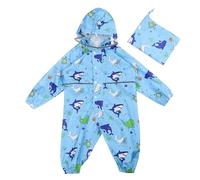 Imperméables Enfant Combinaison De Pluie Poncho Imperméable Filles Manteaux Imperméables À Capuche Imperméable Une Pièce Réutilisable Outdoor Vêtements De Pluie Imperméable Fille (Sky Blue, 4-5 Years)