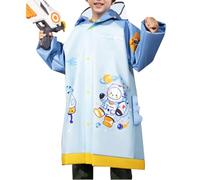 Imperméables pour Enfants Garçons Filles Manteau de Pluie Poncho d'école Long avec Capuchon Boutons EVA Vêtements Velo Randonnée Bivouac Camping