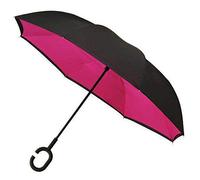 Impliva parapluie Inside Out, double couverture, rés. au vent | Parapluie inversé Inside Out, double couverture, résistant au vent, poignée mains libres, coloris rose
