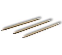 ImpocoWeb Lot de 50 crayons MINI en bois naturel graphite HB (50 pièces) avec gomme couleur naturelle