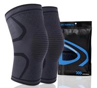 Impoditiongs 1Paire genouillère avec stabilisateurs latéraux,Genouillères de sport,Genouillère réglable,Bande de soutien pour le tendon de la rotule,la course à pied,le fitness(Noir,L)