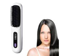 Imposition sans cordon de 2500 mAh MB - Brosse à cheveux électrique de chargement USB, LCD 7,4 V Affichage des cheveux lisseurs | 3 Paramètres de chauffage | Outil négatif de coiffure de brosse à liss