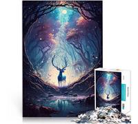 Impossible Cerfs Êtres mystiques Puzzles pour Adultes 1000 pièces 50x75cm avec Affiche et Feuille de Questions correspondantes à partir de 14 Ans