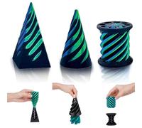 Impossible Cone (3PCS), 3D Imprimé Spiral Cone Fidget Toy, Jouet de Cône en Spirale, Sculpture de passthrough Pyramide, Stress Relief décorations de Bureau pour Enfants Cadeau pour Adultes (Vert)