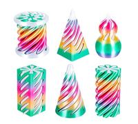 Impossible Cone - Ensemble De Jouets Anti-Stress Impossible Cone, Lot De 6 Cônes Spiralés Imprimés en 3D , Sculpture Pyramidale Ímpossible À Traverser , Jouet Ďe Bureau Anti-Stress pour La Maison Et