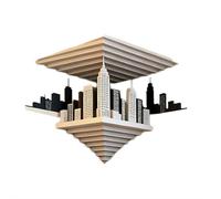 Impossible Corners - Autocollant mural 3D Illusion d'optique, amovible à décoller et à coller qui remodèle la réalité, décoration graphique moderne pour salon et bureau