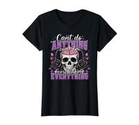 Impossible de Faire Quoi Que ce Soit en pensant trop à Skull Brain T-Shirt Graphique avec Valeur, Femme, Noir, XL