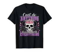 Impossible de Faire Quoi Que ce Soit en pensant trop à Skull Brain T-Shirt Graphique avec Valeur, Homme, Noir, M