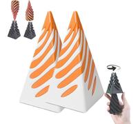 Impossible Pyramide Passthrough - Jouet Fidget Toy - Impression 3D - Cône en spirale - Sculpture de pyramide - Décoration de bureau - Cadeau souvenir (2 oranges)