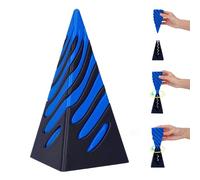 Impossible Pyramide Passthrough - Jouet Fidget Toy - Imprimé 3D - Cône en spirale - Sculpture de passage - Décoration de bureau - Cadeau souvenir (Bleu-L)