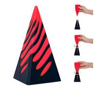 Impossible Pyramide Passthrough - Jouet Fidget Toy - Imprimé 3D - Cône en spirale - Sculpture de passage en pyramide - Décoration de bureau - Cadeau souvenir (Rouge-L)