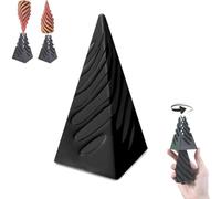 Impossible Pyramide Passthrough Sculpture Fidget Toy Pass Through Pyramide Fidget Toy, Jouet en spirale imprimé 3D Sculpture pyramide Passthrough Sculpture, Décoration de bureau, Cadeau souvenir (Noir