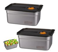 imposyu 2 Pieces Boite Alimentaire Inox avec Couvercle 2200ML Boites Repas Boites de Conservation Alimentaire Sans BPA pour Préparer des Repas pour Four Congélateur