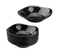 imposyu Lot de 8 Mini Bols à Sauce 12,8x3,5cm Assiette à Apéritif Bols à Soupe Petites Assiettes de Service Ovale pour Sauces, Collations, Desserts, Noir