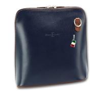 imppac Florence D2OTF109B Sac à bandoulière en cuir pour femme Cyan foncé Bleu Marron Un cadeau de Noël, d'anniversaire, de Saint-Valentin pour femme, Bleu, marron., s, Élégant et moderne