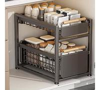 IMPREC Rangements sous Évier, Étagère De Rangement Coulissante sous L'évier Organisateurs Coulissants for La Maison sous Le Rangement De L'armoire (Color : Grå, Size : 29.5x39x42cm)