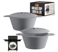 Impresa Lot de 2 doublures en silicone pour barbecue Kenmore et CharBroil - Doublure et couvercle réutilisables pour remplacement du bac à graisse - Doublure en silicone pour grille et plaque de